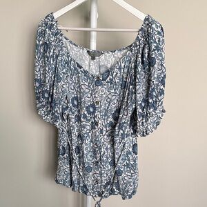 Next UK William Morris Range Floral Blue Women's Top